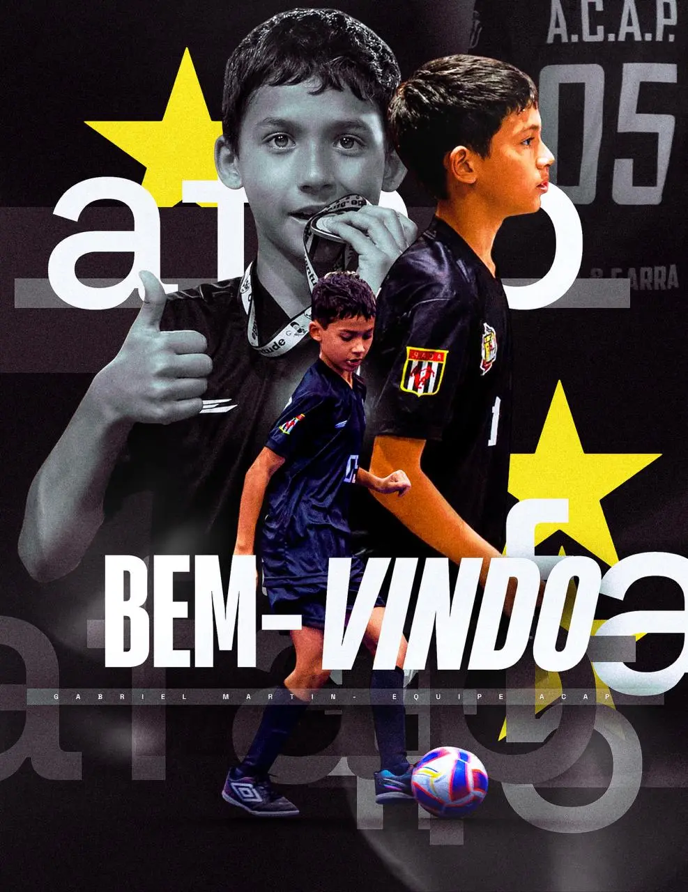 Arte em preto e branco de boas-vindas de jogador